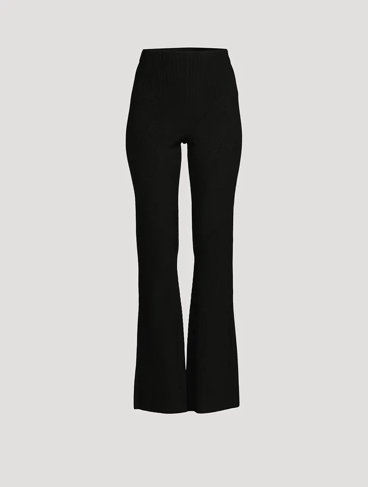 Lajas Knit High-Waisted Flared Pants