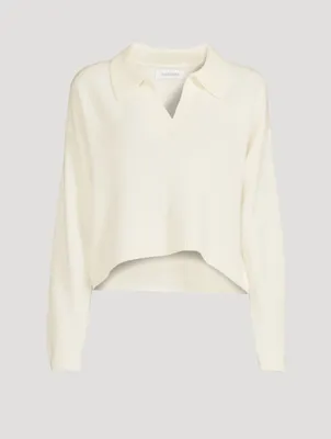 Cashmere V-Neck Polo