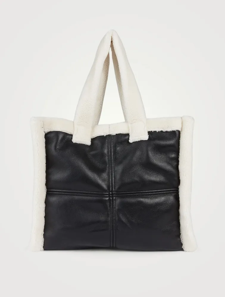 Large Lola Faux Shearling Tote Bag