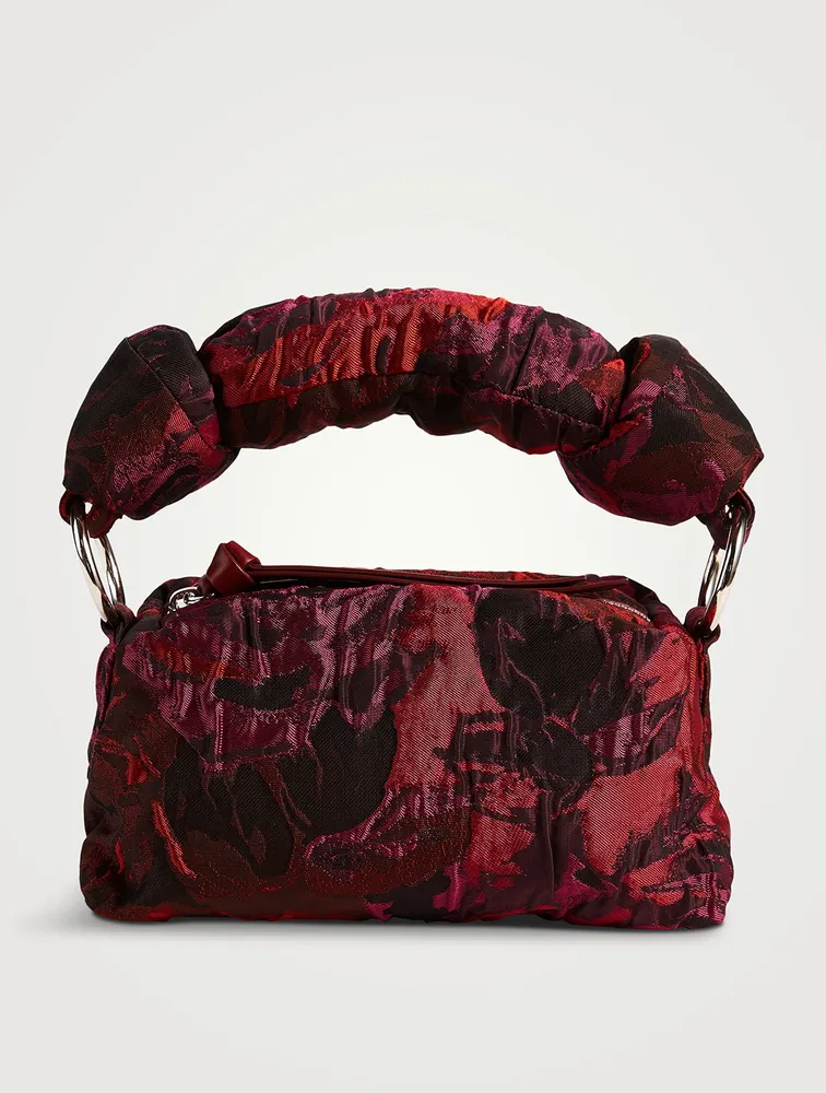 Puffy Floral Brocade Shoulder Bag