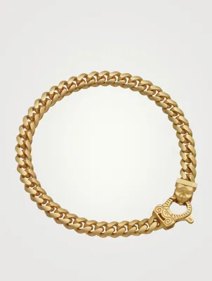 Flaming Tongue Cuban Link 18K Yellow Gold Vermeil Bracelet
