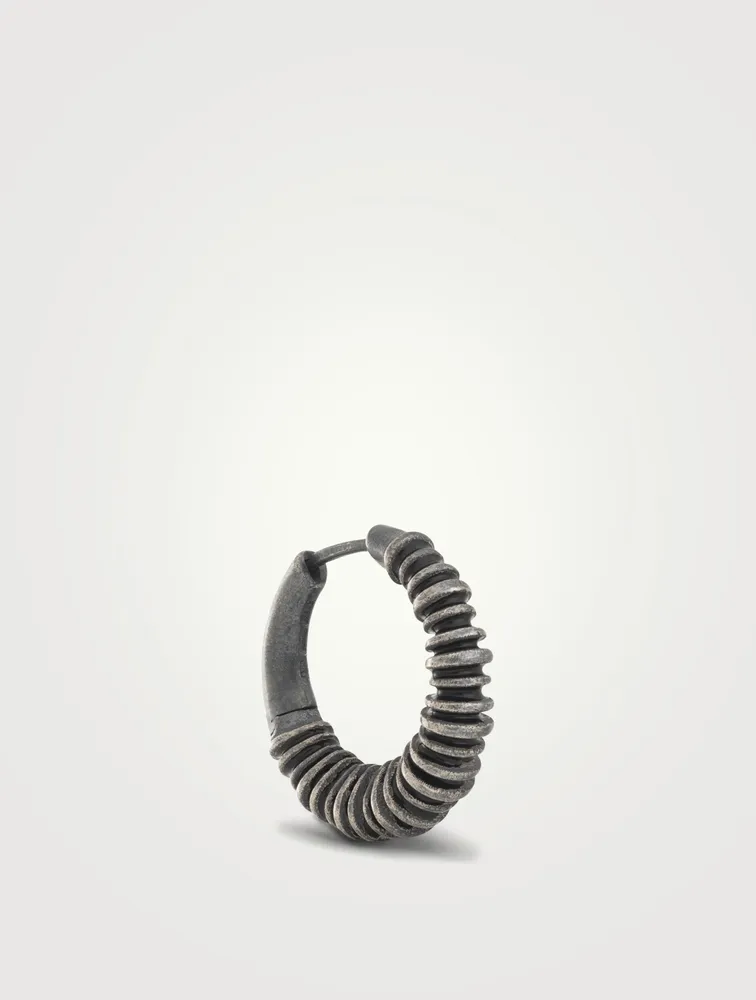 Acies Satellite Hoop Oxidized Silver Earring