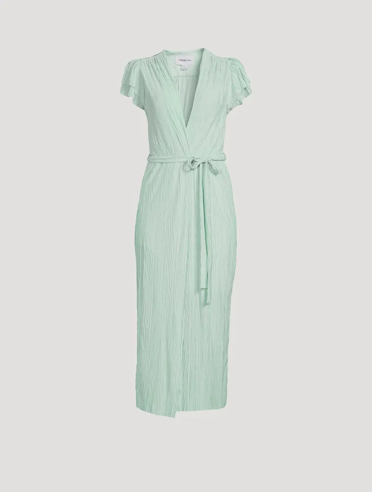 Alaya Pleated Knit Midi Dress