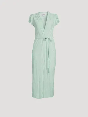 Alaya Pleated Knit Midi Dress