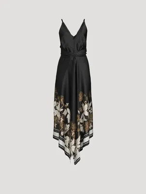 Teagan Printed Satin Midi Dress