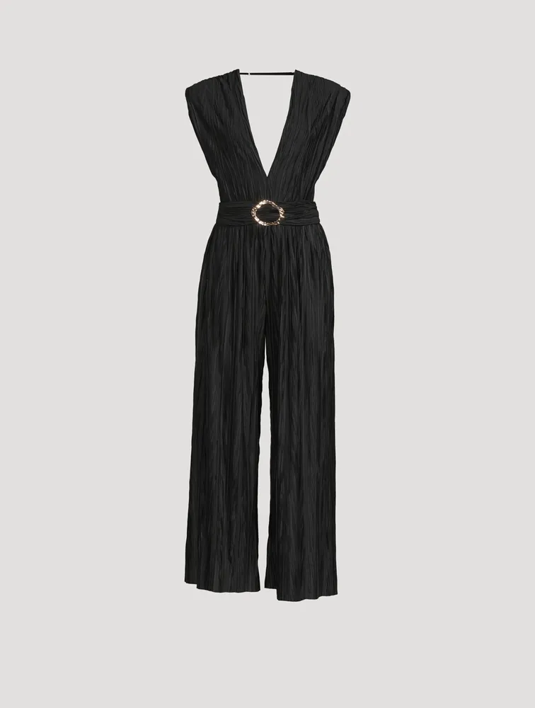 Galliano Pleated Sleeveless Jumpsuit