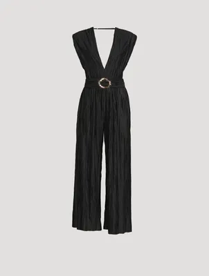 Galliano Pleated Sleeveless Jumpsuit