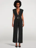 Galliano Pleated Sleeveless Jumpsuit