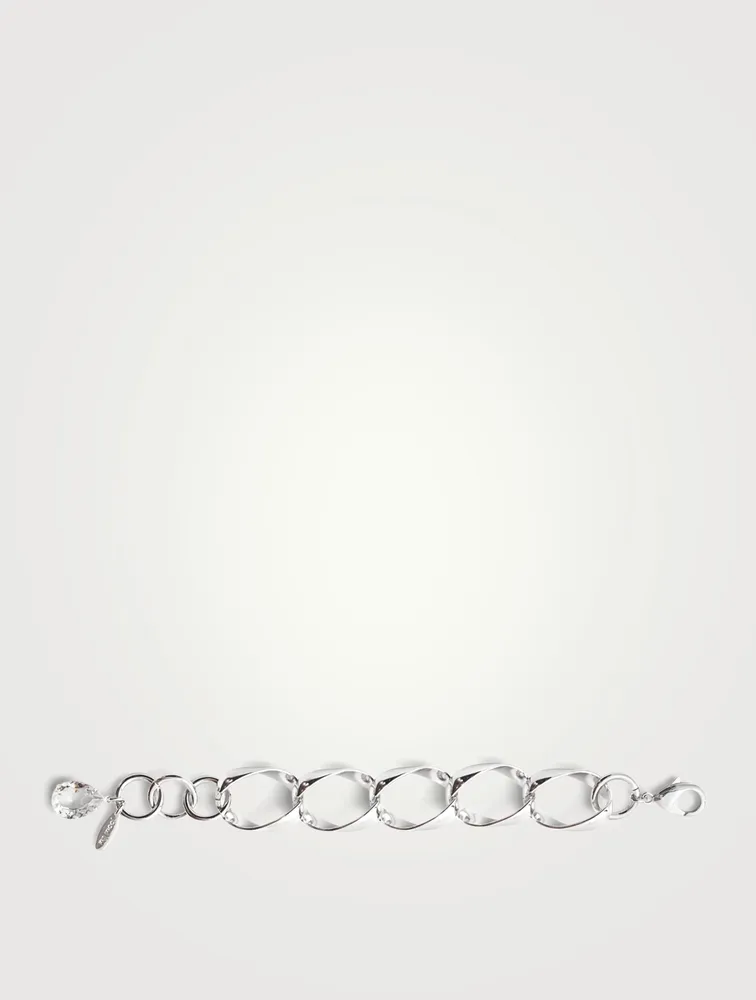 Giant Chain Bracelet With Crystal Charm