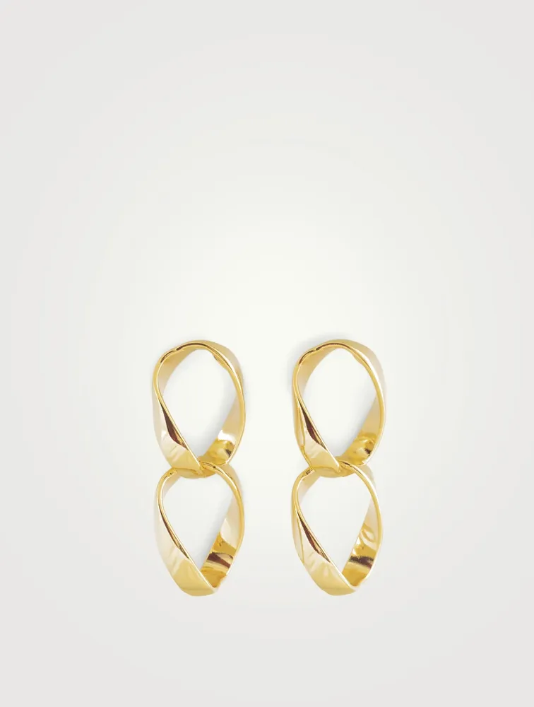 20K Gold Plated Giant Chain Link Earrings