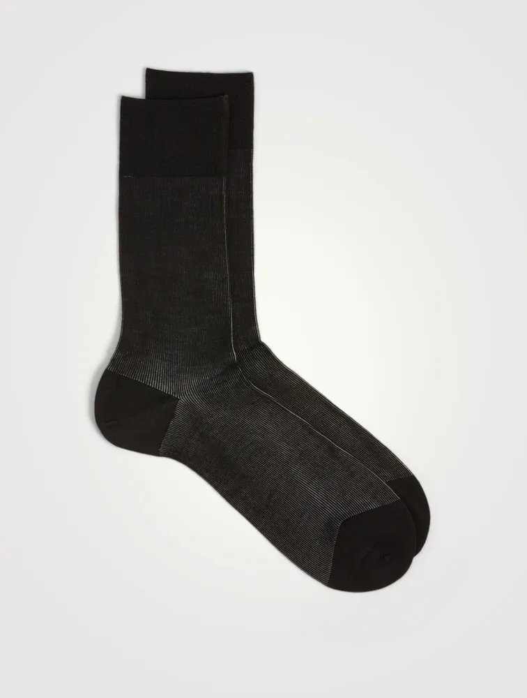 Fine Shadow Wool Socks