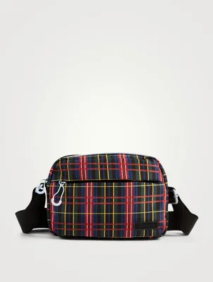 Festival Recycled Tech Fabric Crossbody Bag In Check Print