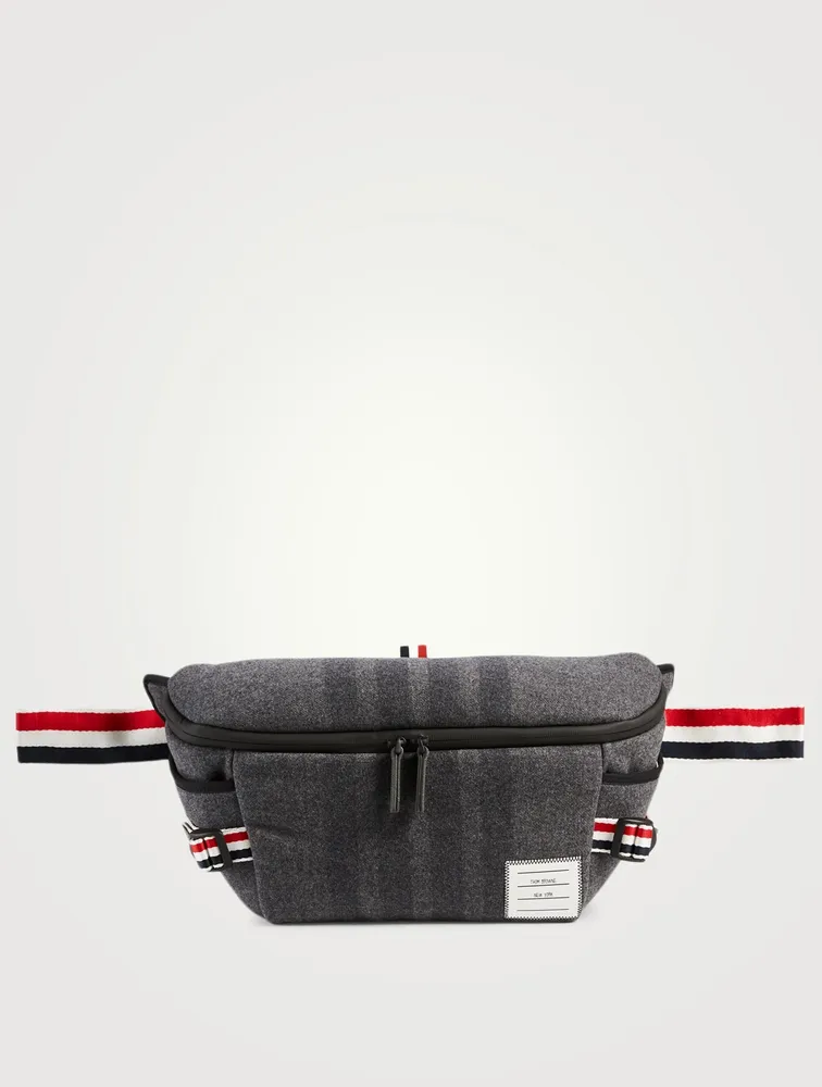 Double Face Melton 4-Bar Oversized Belt Bag