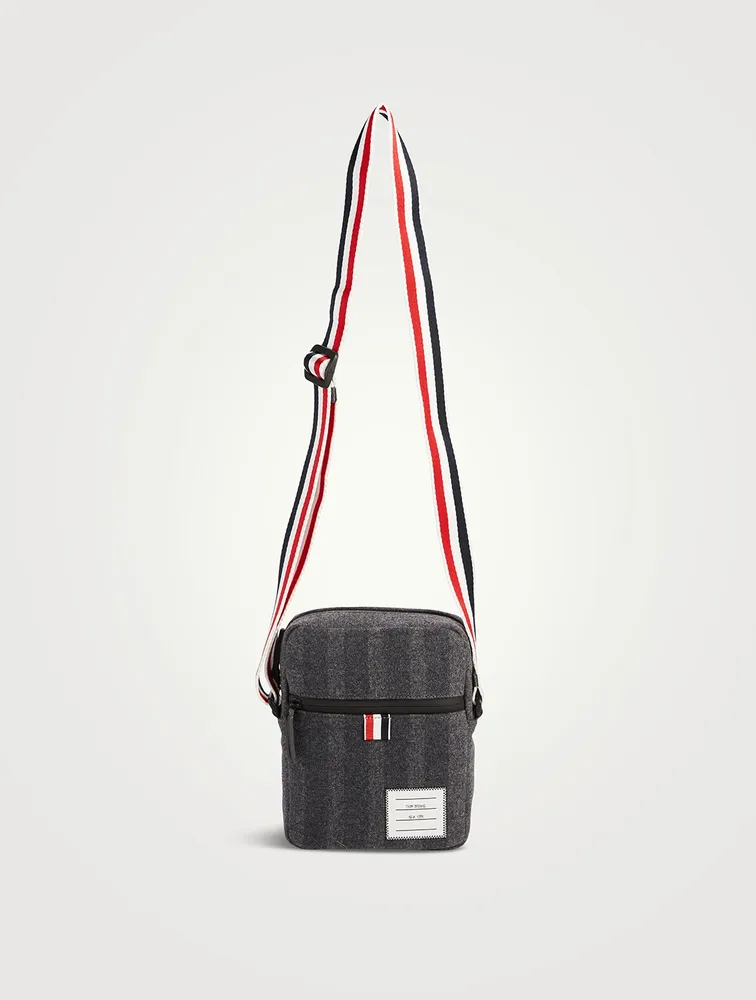 Double Face Melton 4-Bar Stripe Strap Camera Bag