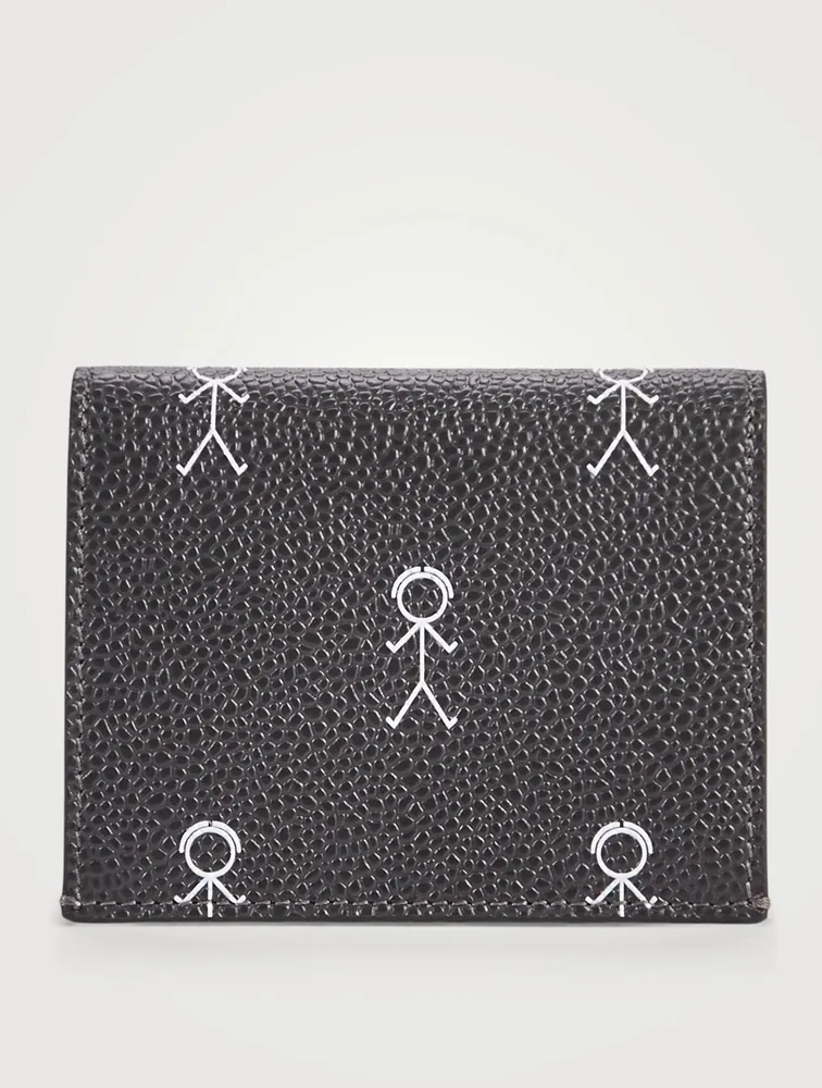 Leather Double Card Holder In Mr. Thom Icon Print
