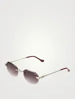 VF Hustler Drill Mount 24K Gold Rectangular Sunglasses