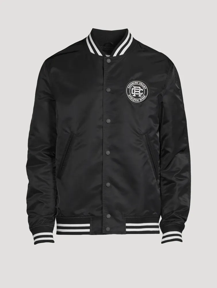 Satin Crest Logo Stadium Jacket