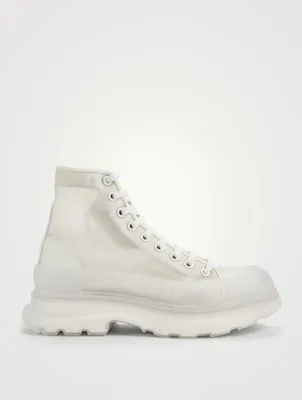 Tread Slick Transparent Nylon Lace-Up Ankle Boots