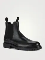 Pebbled Leather Chelsea Boots