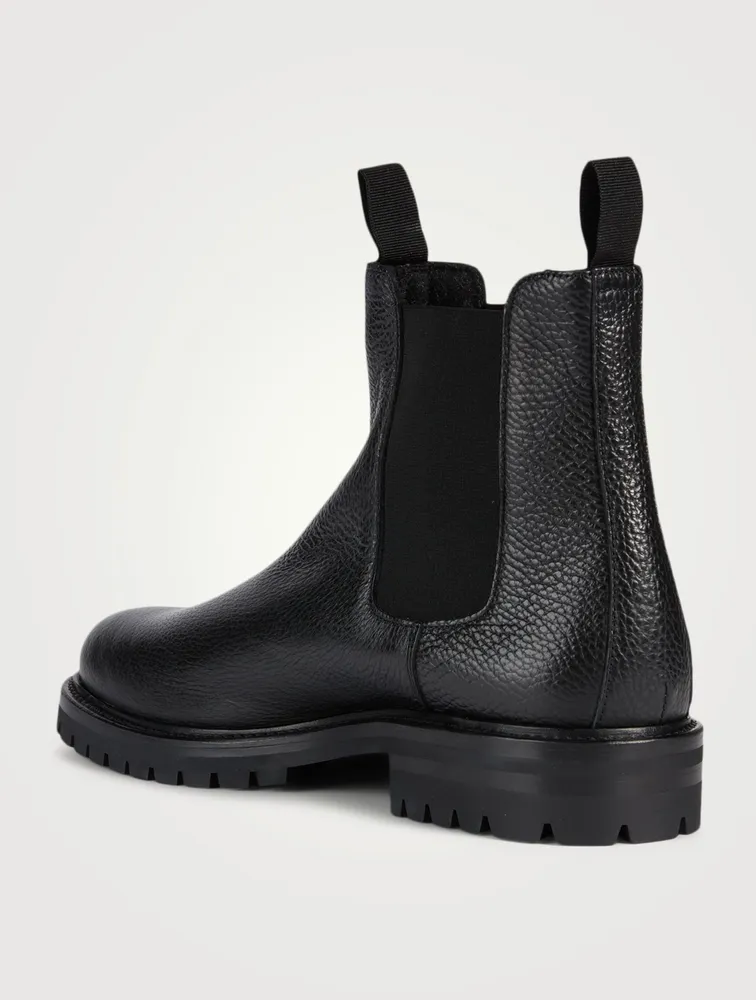 Pebbled Leather Chelsea Boots