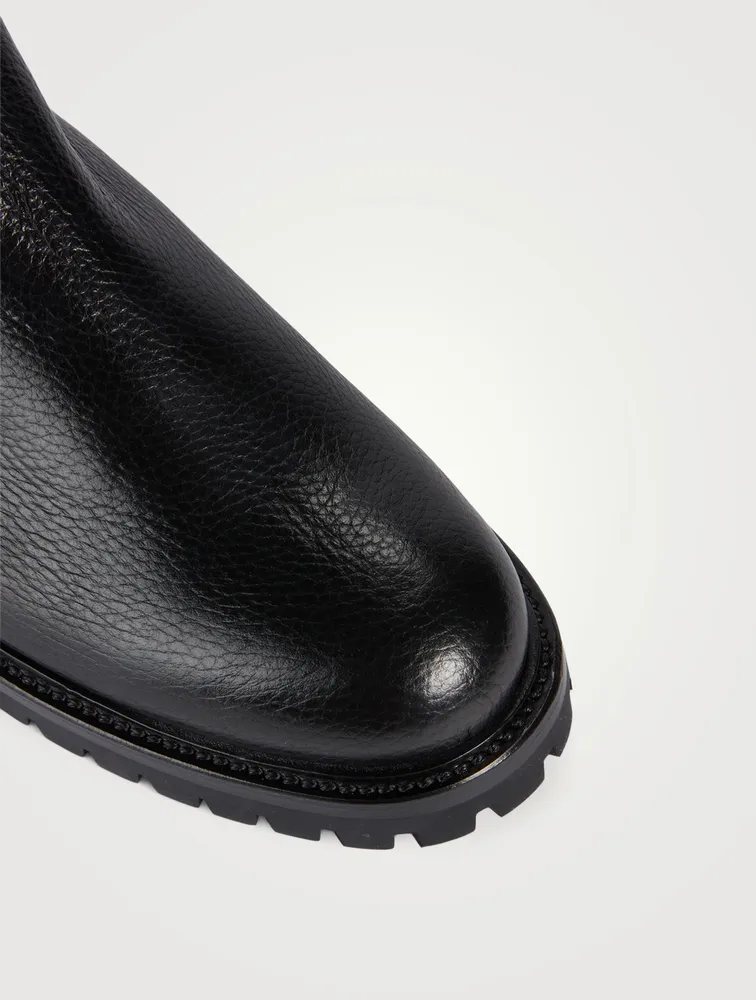 Pebbled Leather Chelsea Boots