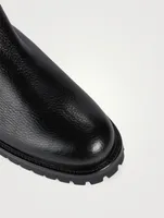 Pebbled Leather Chelsea Boots