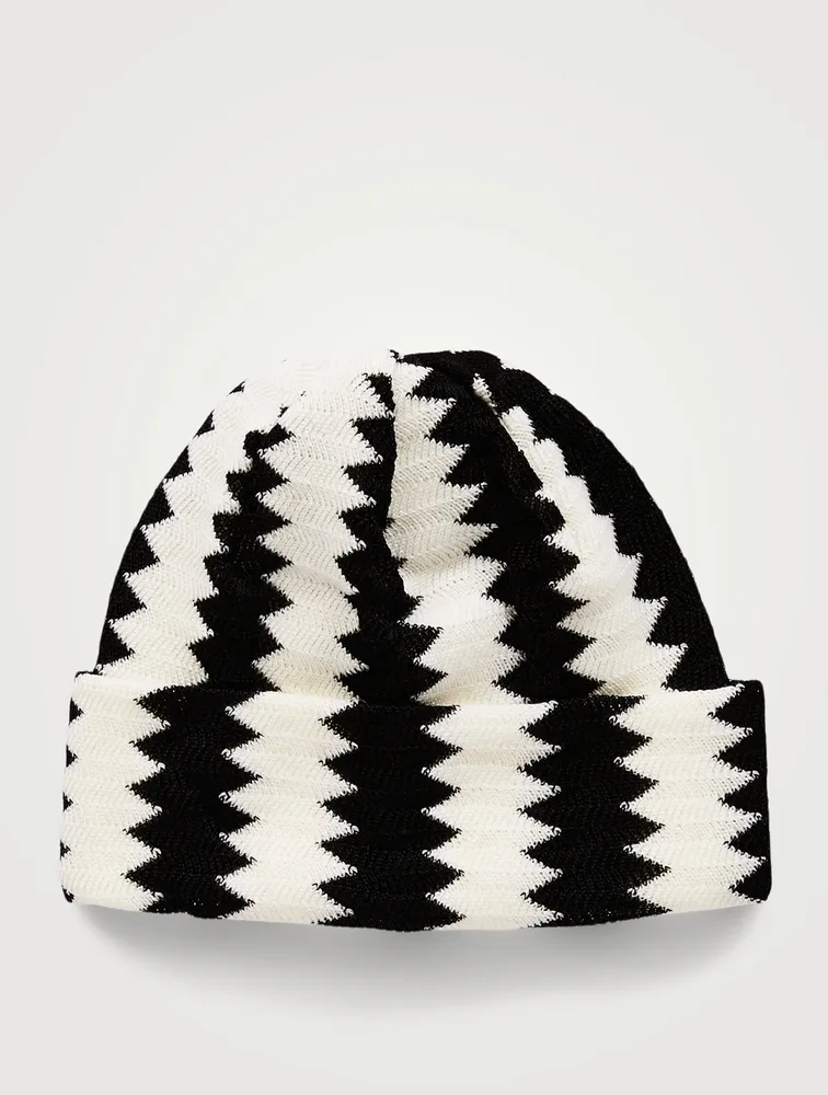 Wool-Blend Zig-Zag Beanie