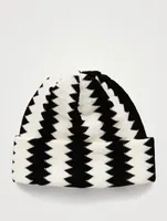 Wool-Blend Zig-Zag Beanie