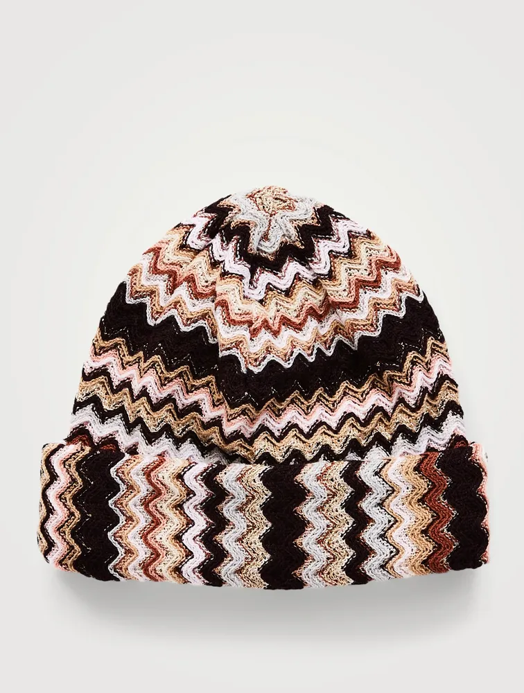 Wool-Blend Zig-Zag Beanie