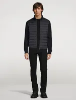 Wool-Blend Quilted Zip Cardigan