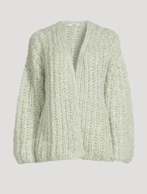 Chunky Brioche Mohair-Blend Cardigan