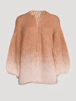 Big Gradient Fade Mohair-Blend Cardigan