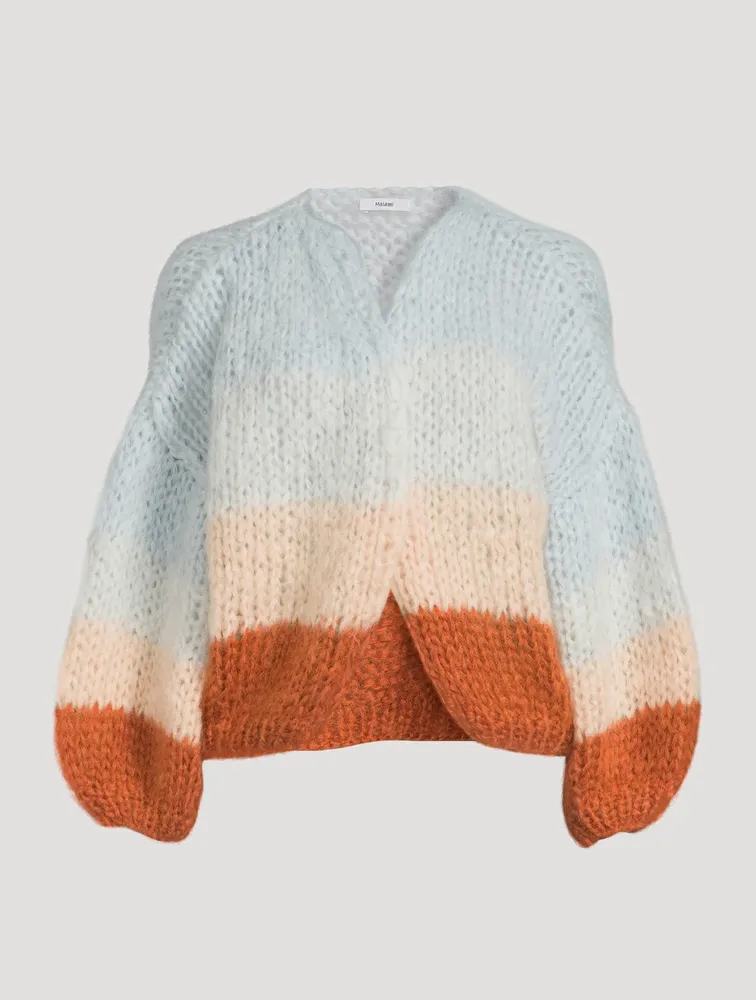 Big Colourblock Mohair Bomber Cardigan