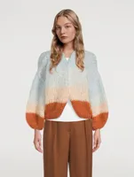 Big Colourblock Mohair Bomber Cardigan