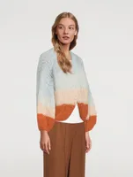 Big Colourblock Mohair Bomber Cardigan