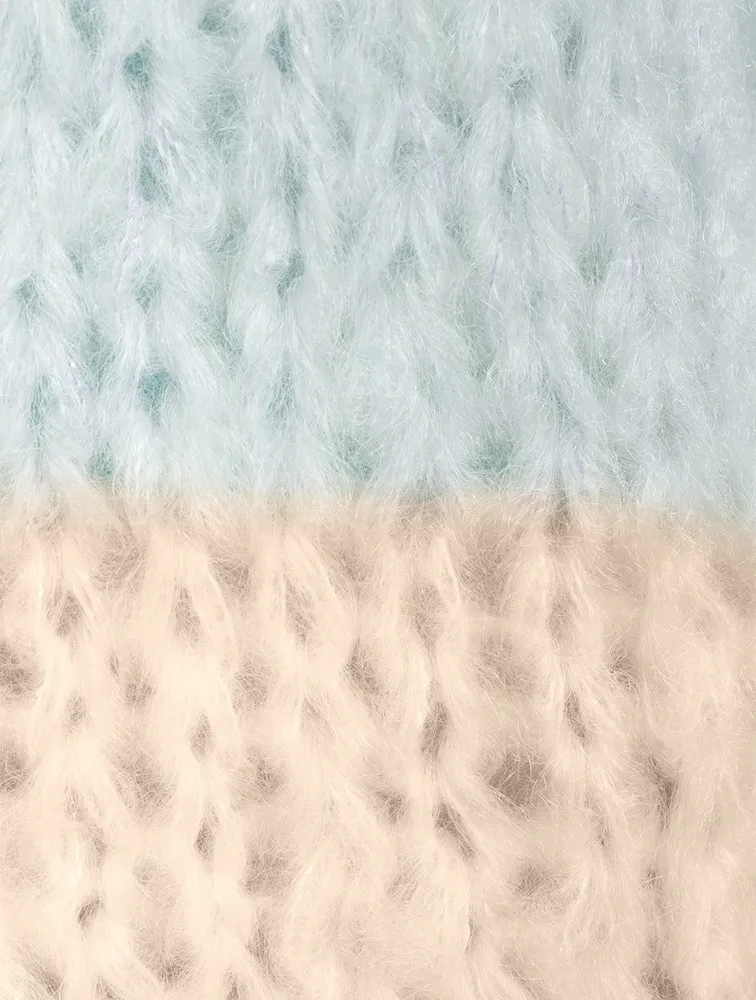Big Colourblock Mohair Bomber Cardigan