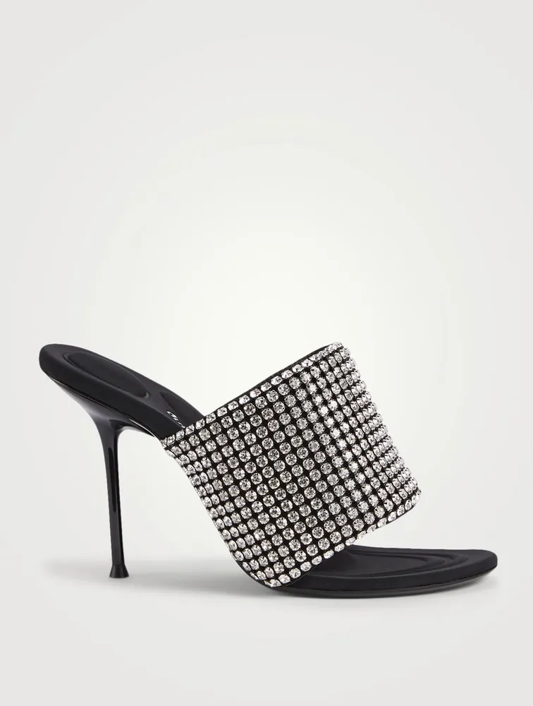 Sienna Crystal Heeled Mule Sandals