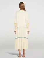 Dom V-Neck Long Dress With Triangle Applique