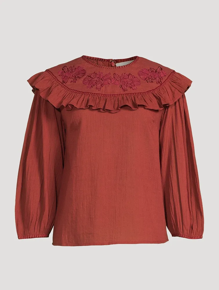 Pamela Organic Cotton Ruffle Blouse