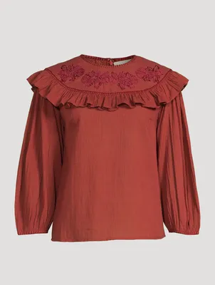Pamela Organic Cotton Ruffle Blouse