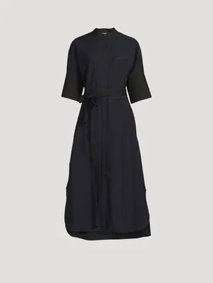 Cotton Belted Midi Shirt Dress