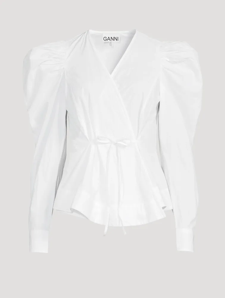 Cotton Poplin Wrap Top