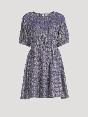 Iris Puff-Sleeve Dress Floral Print