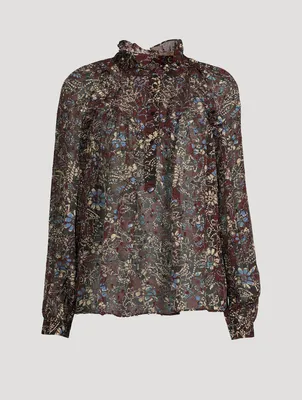 Gaelle Ruffle Blouse Floral Print