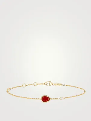 Small Serpent Bohème Gold Bracelet With Carnelian And Diamond