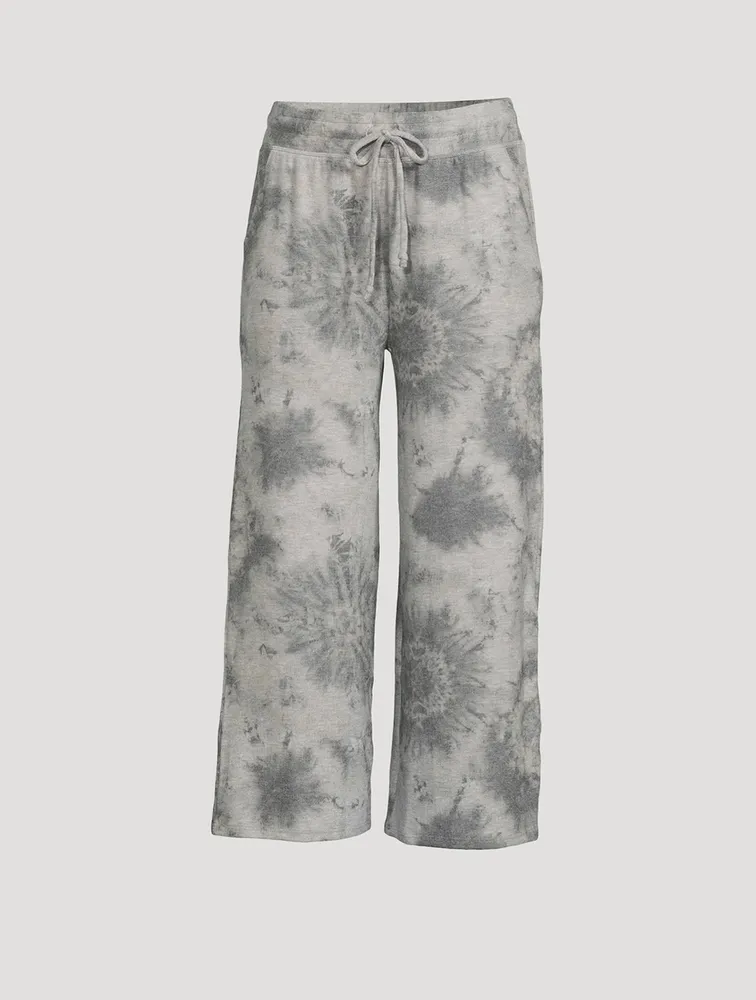 Wide-Leg Cropped Sweatpants