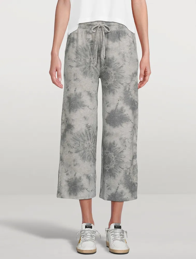 Wide-Leg Cropped Sweatpants