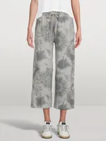 Wide-Leg Cropped Sweatpants