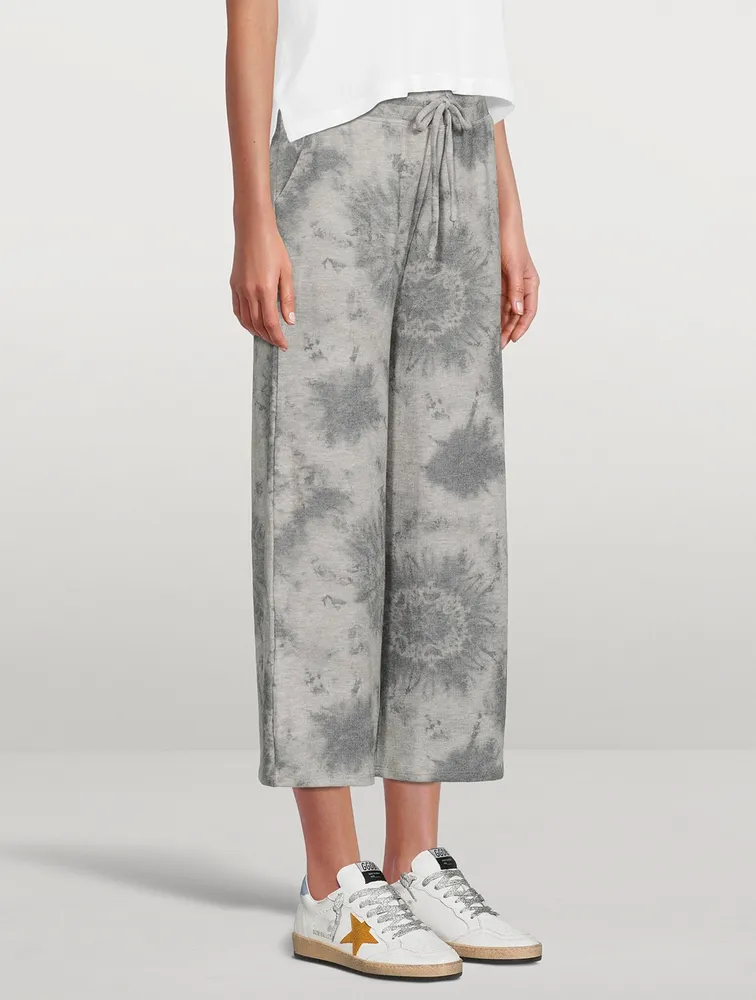 Wide-Leg Cropped Sweatpants