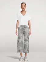 Wide-Leg Cropped Sweatpants